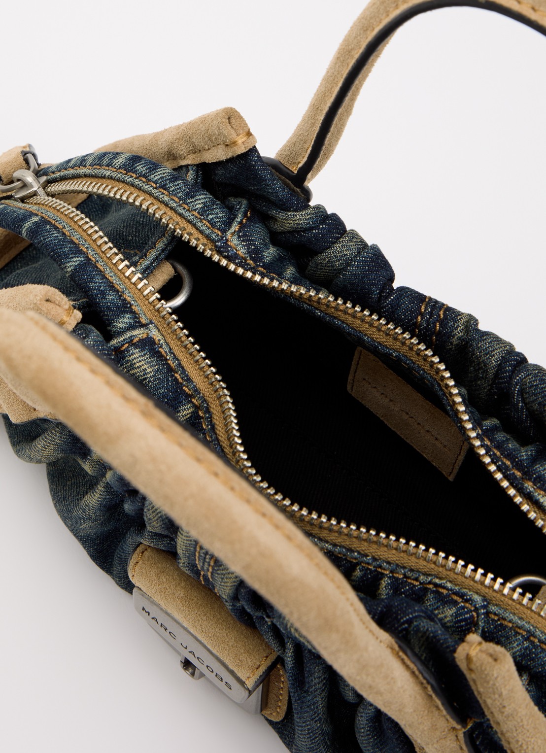 Marc Jacobs The Cristina Small Satchel schoudertas van denim met suède details - detail 2 denim