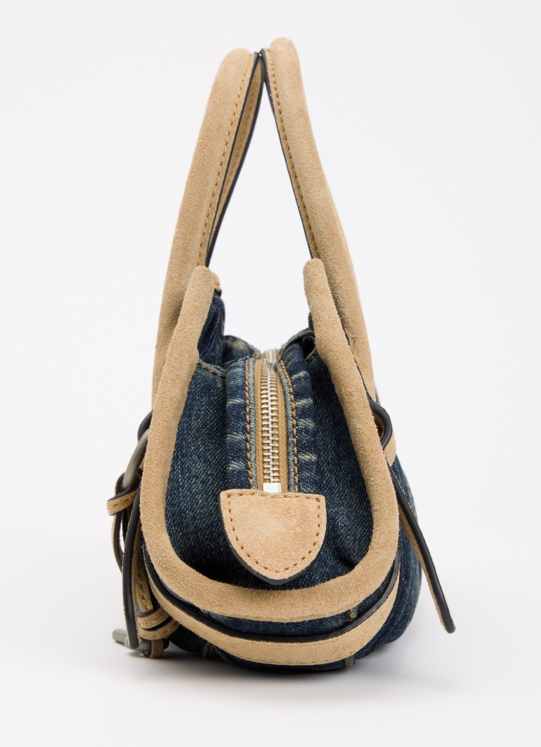 Marc Jacobs The Cristina Small Satchel schoudertas van denim met suède details - detail 3 denim