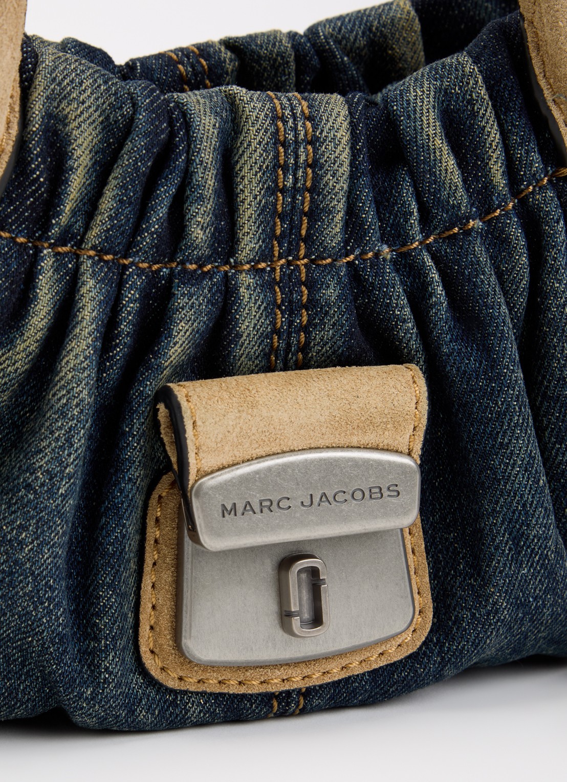 Marc Jacobs The Cristina Small Satchel schoudertas van denim met suède details - detail 4 denim