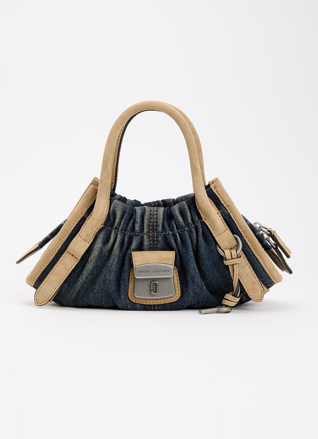Marc Jacobs The Cristina Small Satchel schoudertas van denim met suède details - voorkant 6 denim