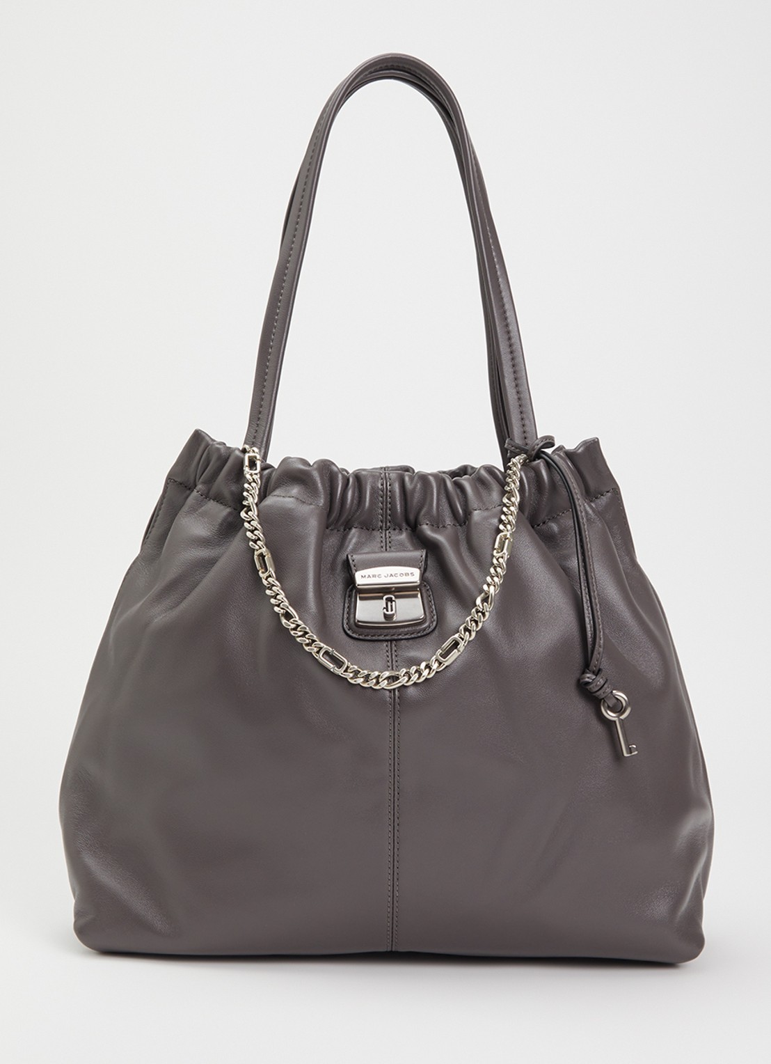 Marc Jacobs The Cristina Tote schoudertas van lamsleer - voorkant donkergrijs