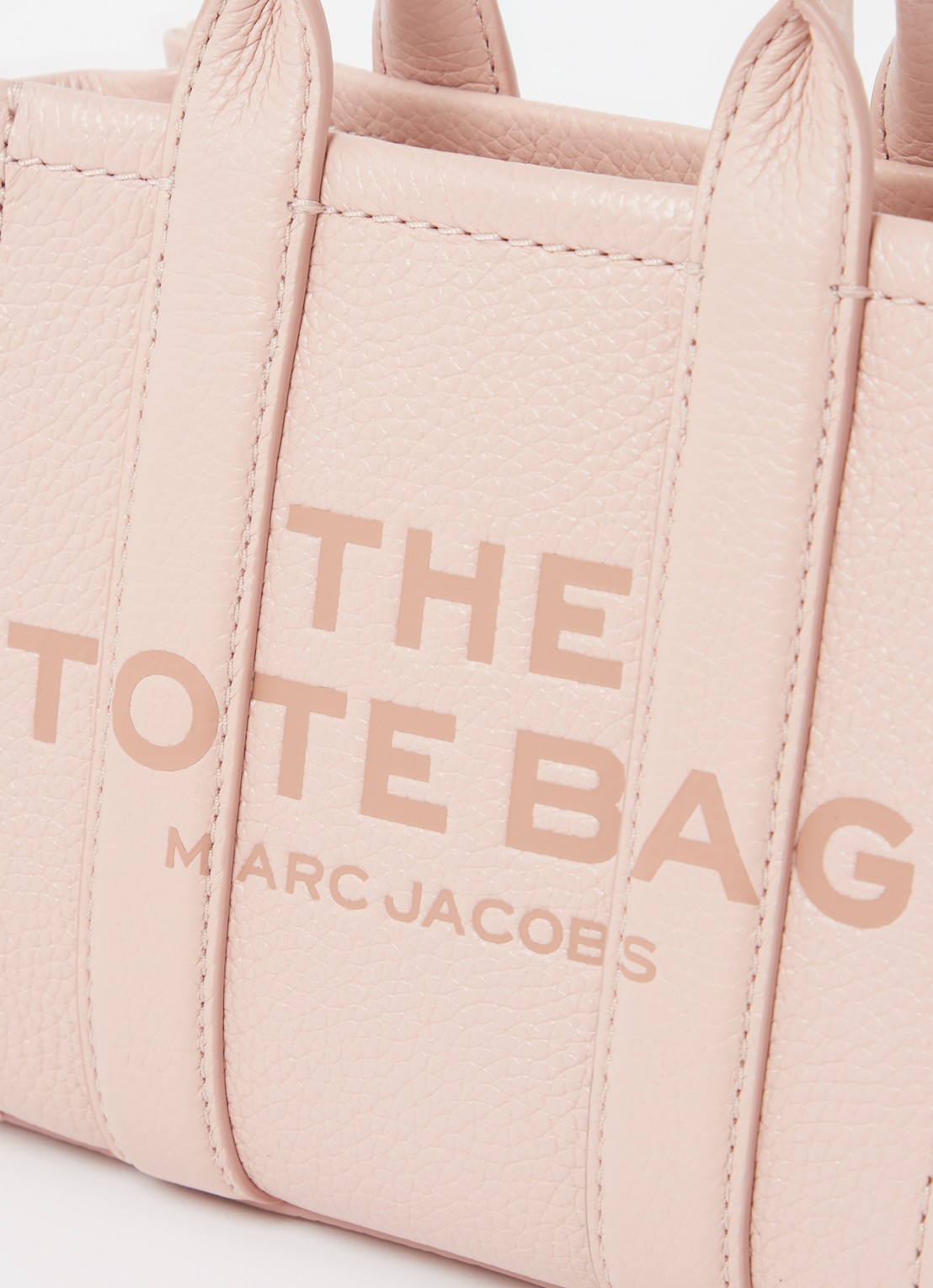 Marc Jacobs The Crossbody Tote handtas van leer - detail 5 lichtroze