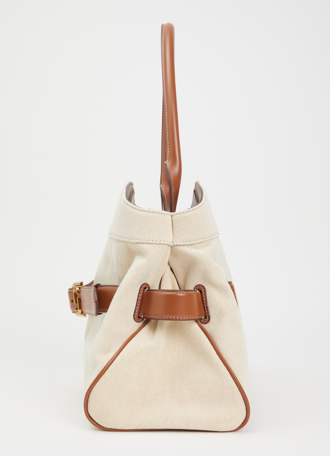 Marc Jacobs The Dakota Satchel schoudertas van canvas met kalfsleren details - detail 3 beige