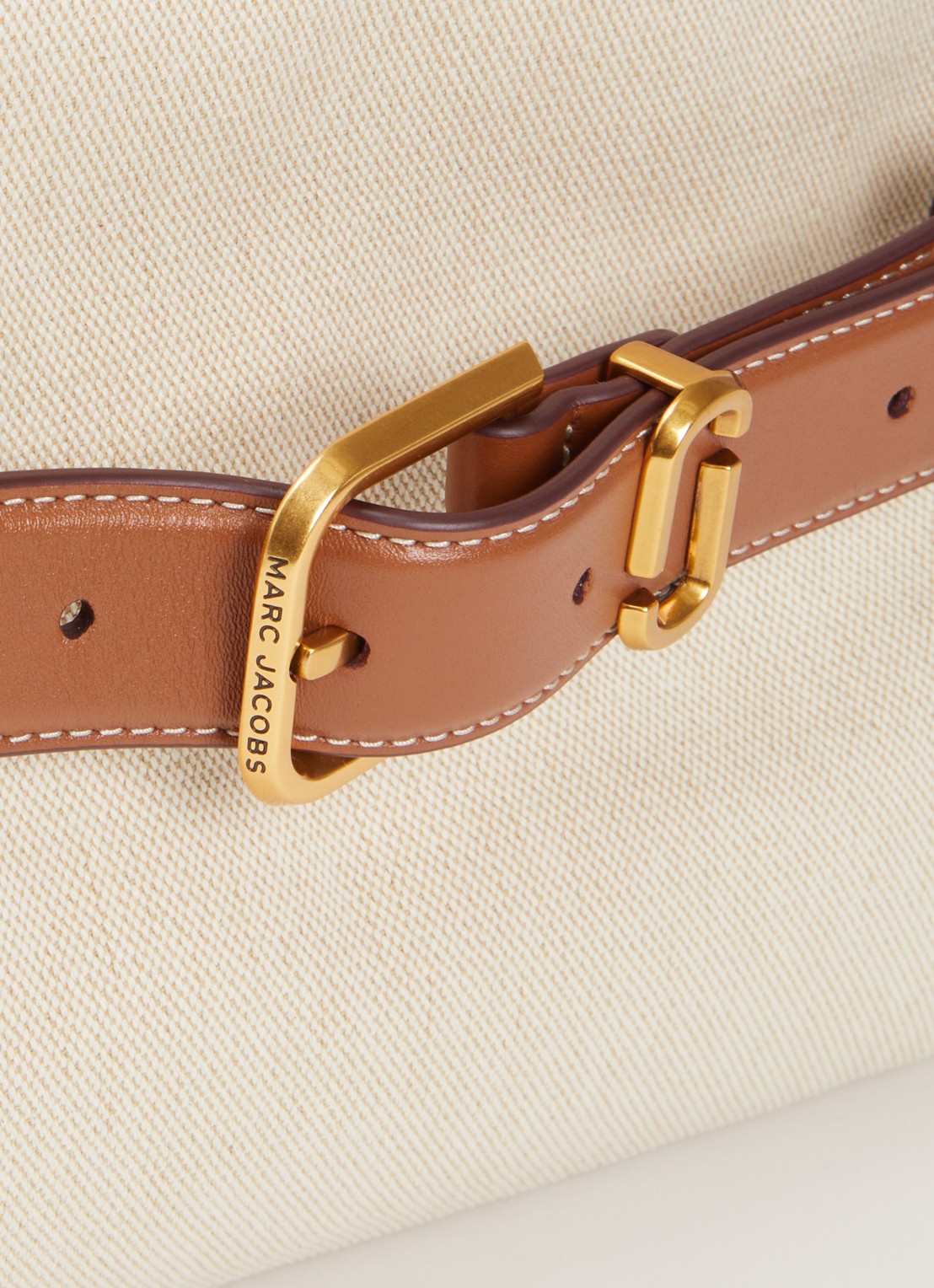 Marc Jacobs The Dakota Satchel schoudertas van canvas met kalfsleren details - detail 5 beige