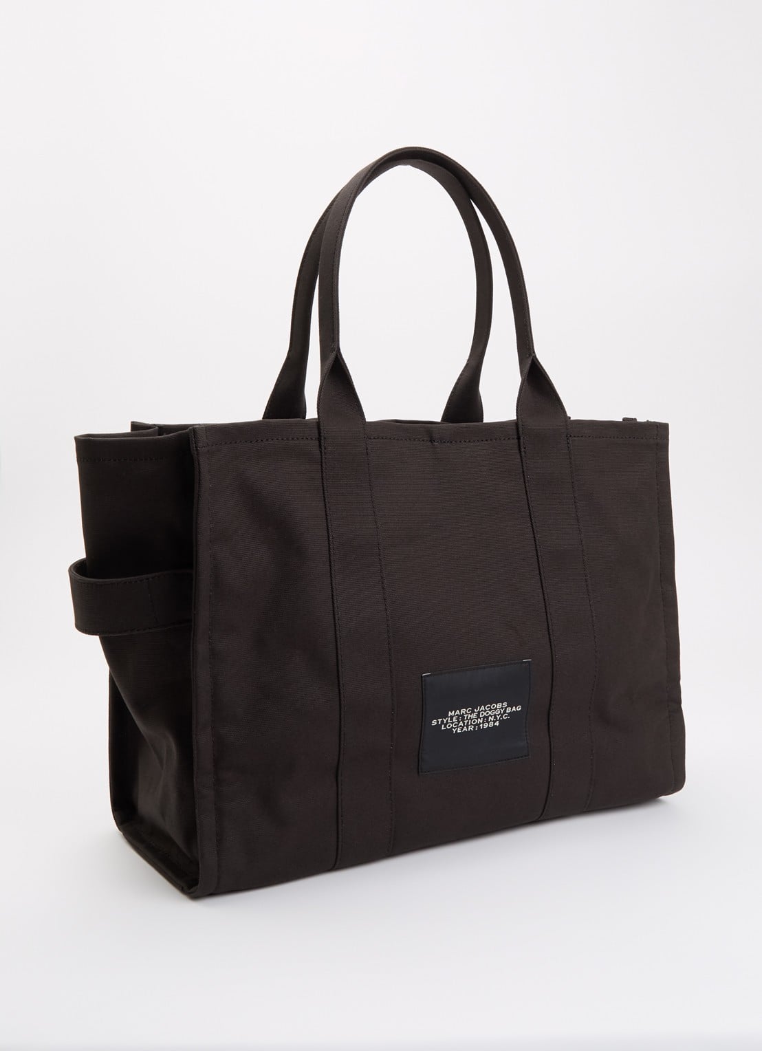 Marc Jacobs The Doggy Bag handtas van canvas met sleuteletui - achterkant 2 zwart