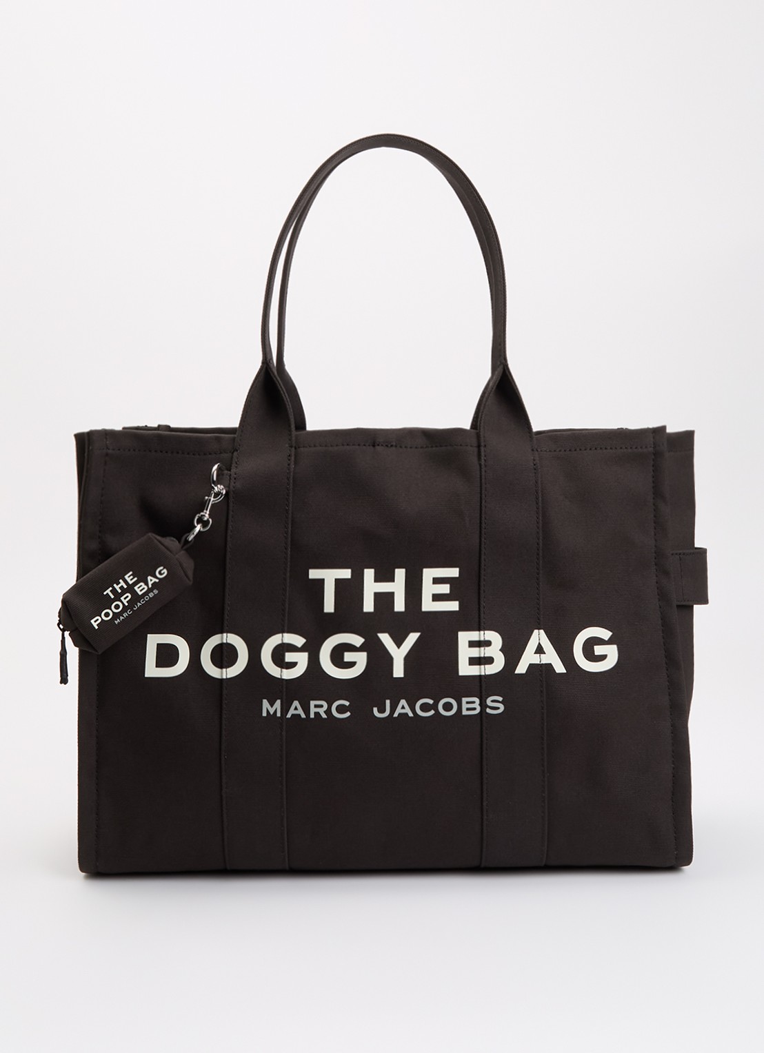 Marc Jacobs The Doggy Bag handtas van canvas met sleuteletui - voorkant zwart