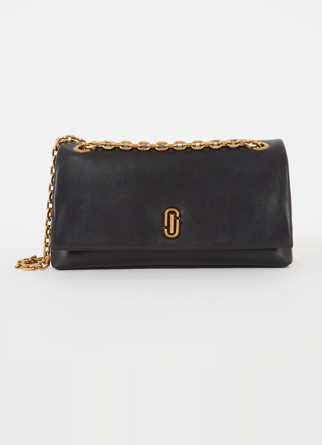 Marc Jacobs The Dual Chain Mini schoudertas van leer met verstelbare schouderriem - voorkant 5 zwart