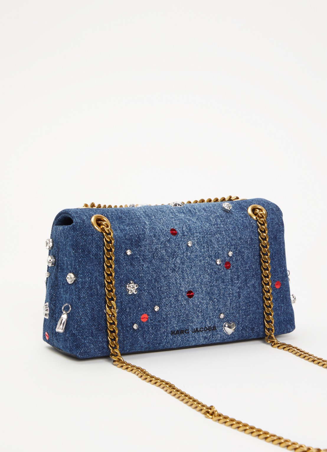 Marc Jacobs The Dual Chain Mini schoudertas van leer met verstelbare schouderriem - achterkant donkerbruin