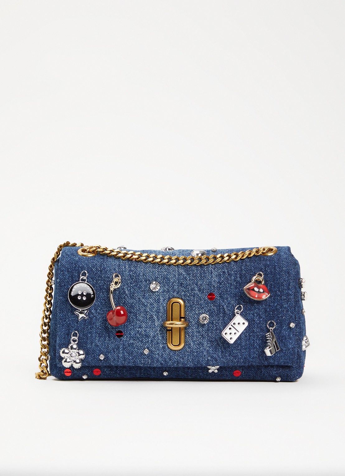 Marc Jacobs The Dual Chain Mini schoudertas van leer met verstelbare schouderriem - voorkant 7 donkerbruin