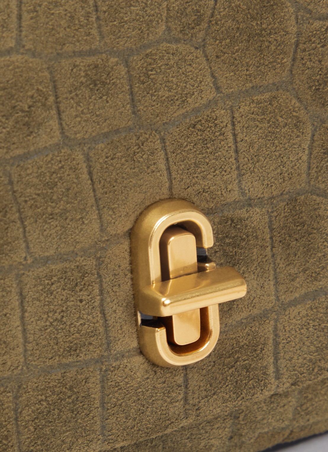 Marc Jacobs The Dual Chain Mini schoudertas van suède met verstelbare schouderriem - detail 6 mosgroen