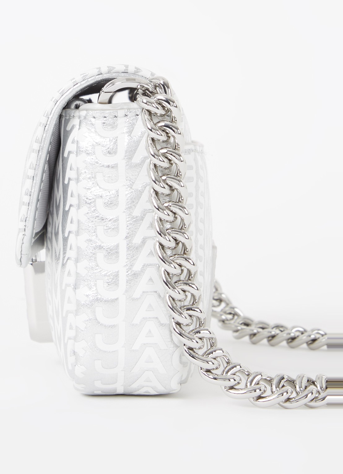 Marc Jacobs The J Marc Mini schoudertas van leer met metallic finish - detail 6 zilver