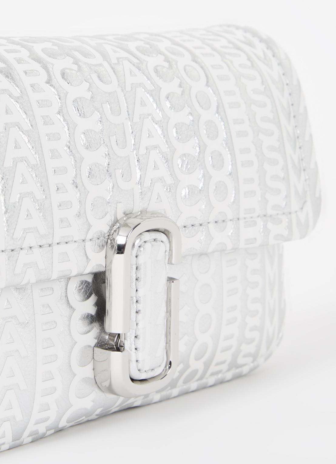 Marc Jacobs The J Marc Mini schoudertas van leer met metallic finish - detail 7 zilver