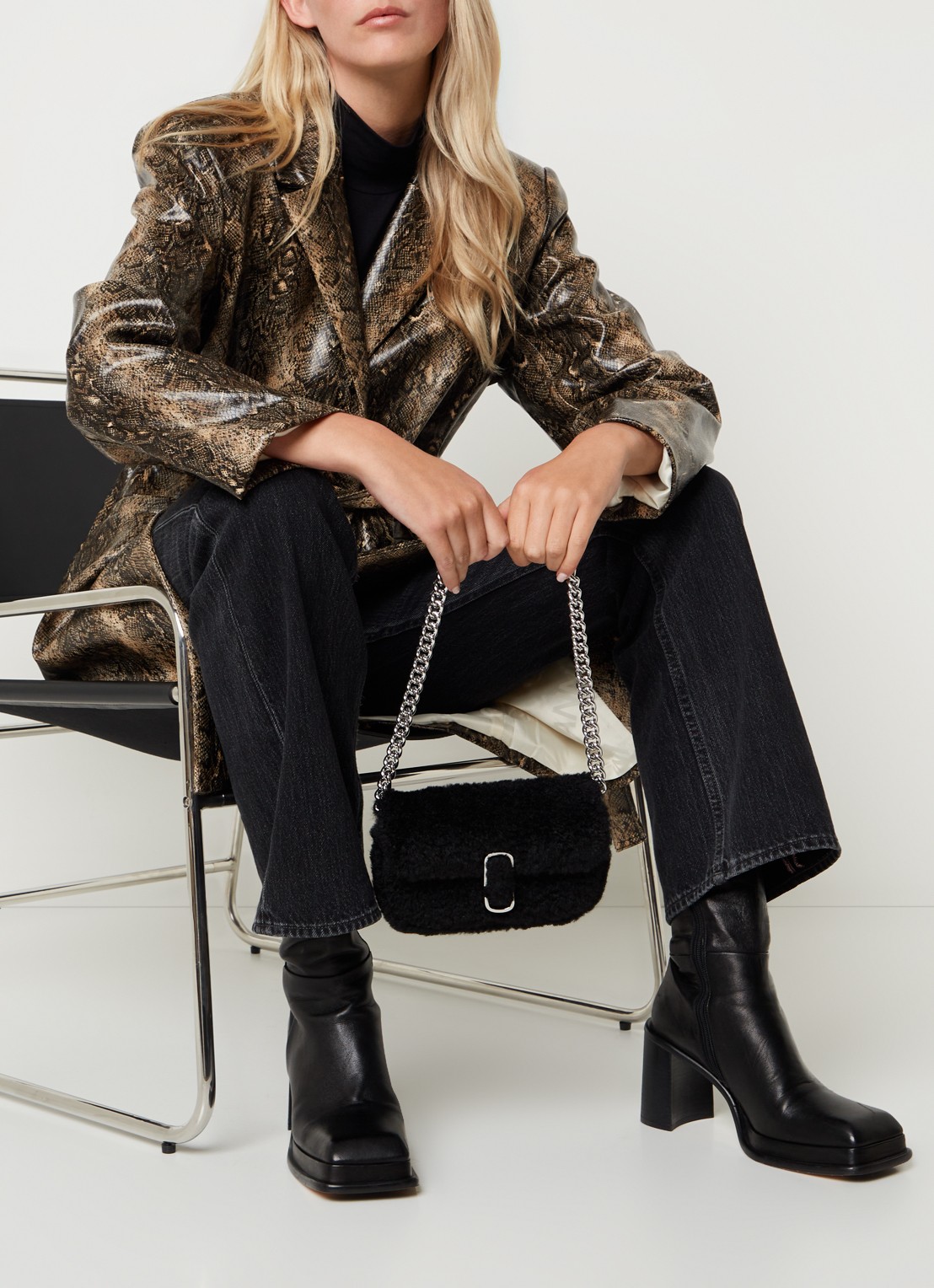 Marc Jacobs The J Marc schoudertas van teddy - voorkant 7 zwart