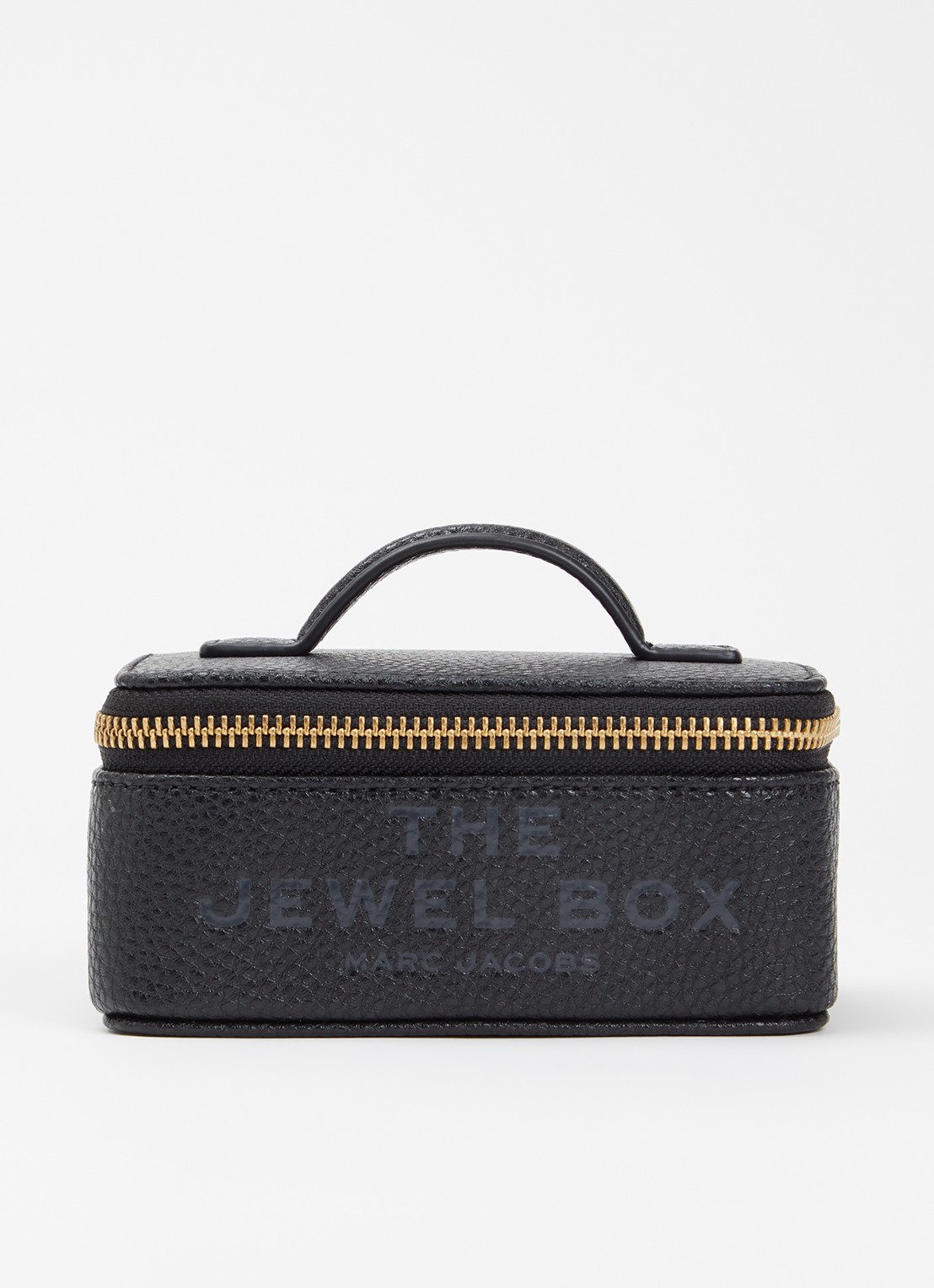 Marc Jacobs The Jewel Box toilettas van leer - voorkant zwart