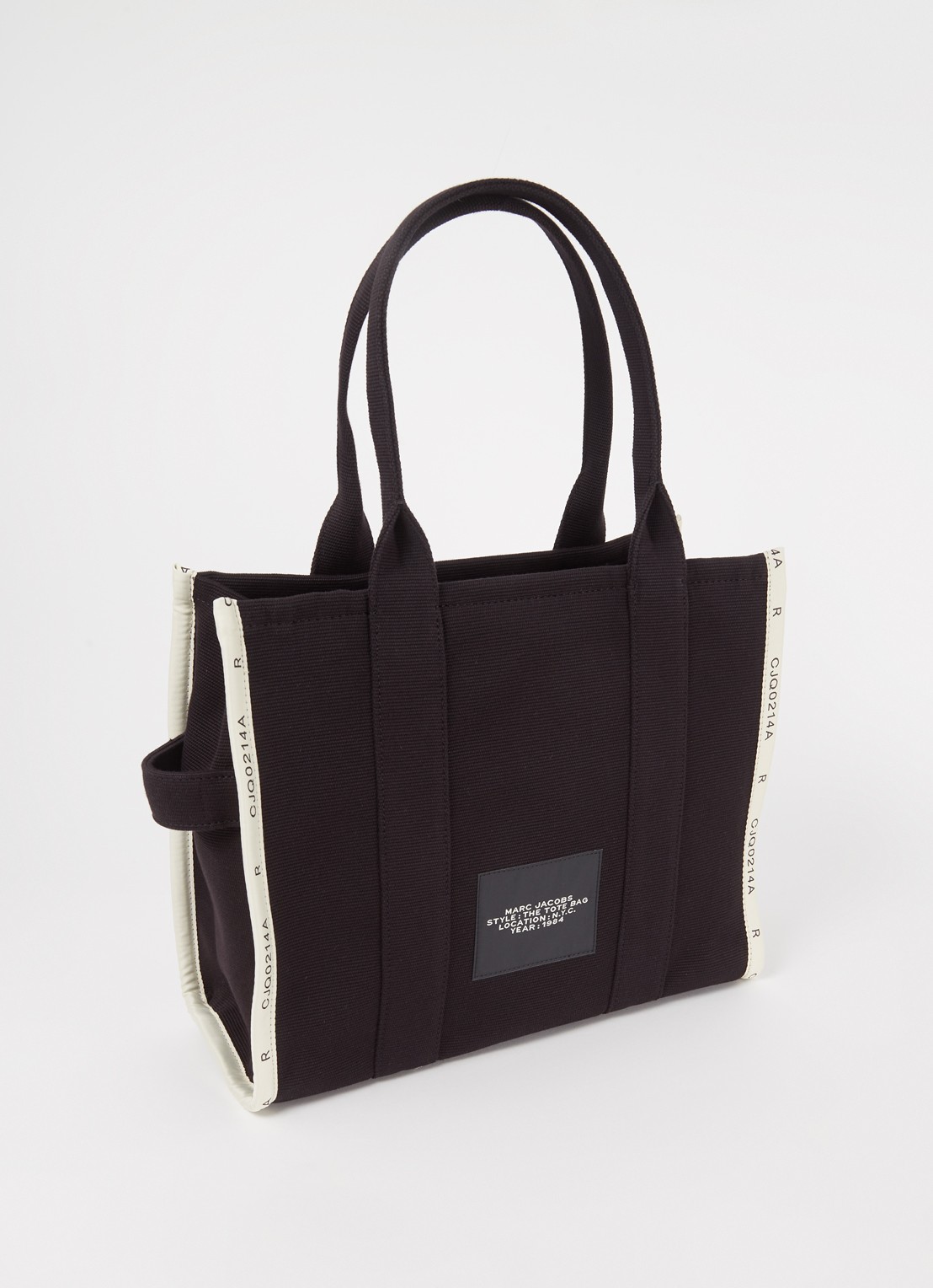 Marc Jacobs The Large Tote shopper van canvas met logoprint - achterkant zwart