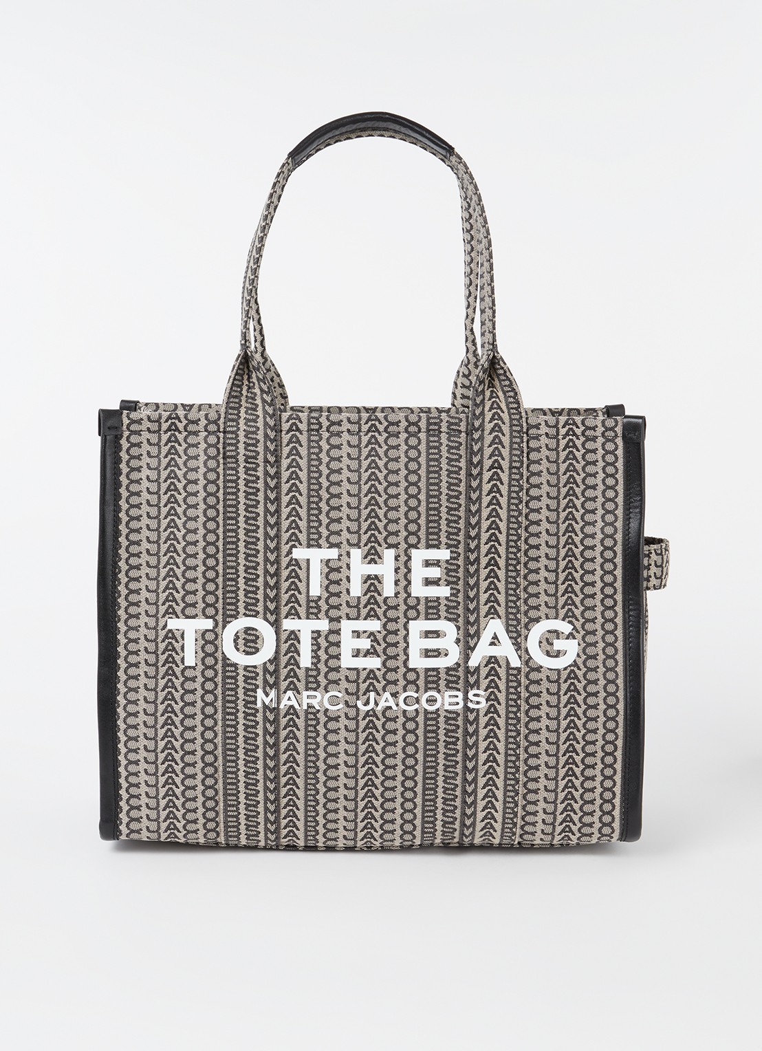 Marc Jacobs The Large Tote shopper van canvas met logoprint - voorkant 2 zand