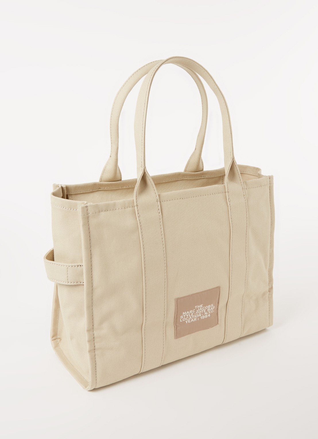 Marc Jacobs The Large Tote shopper van canvas met logoprint - achterkant 3 beige