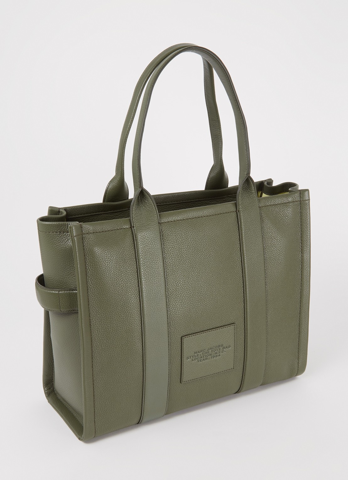Marc Jacobs The Large Tote shopper van canvas met logoprint - achterkant bronsgroen