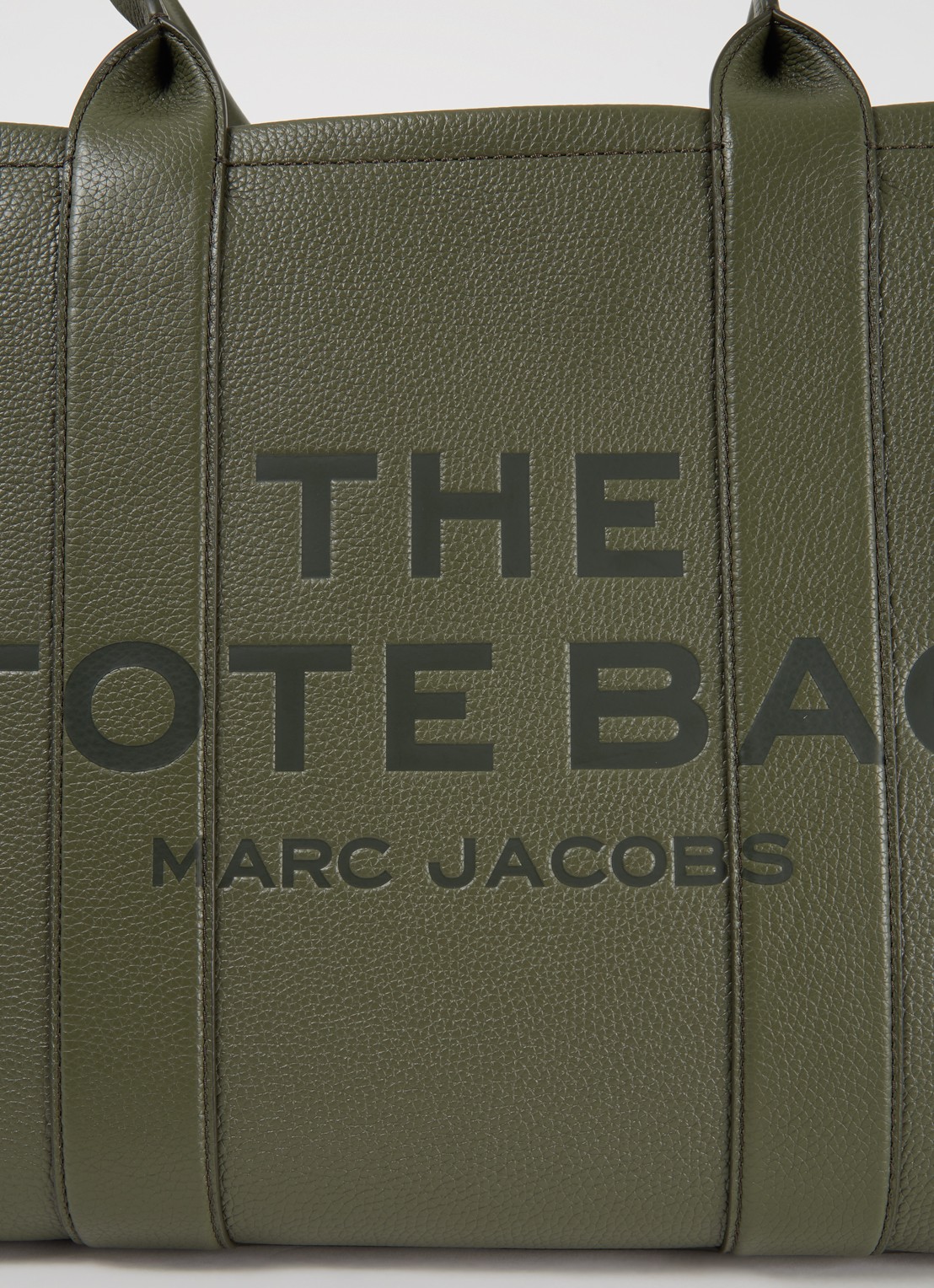 Marc Jacobs The Large Tote shopper van canvas met logoprint - detail 5 bronsgroen