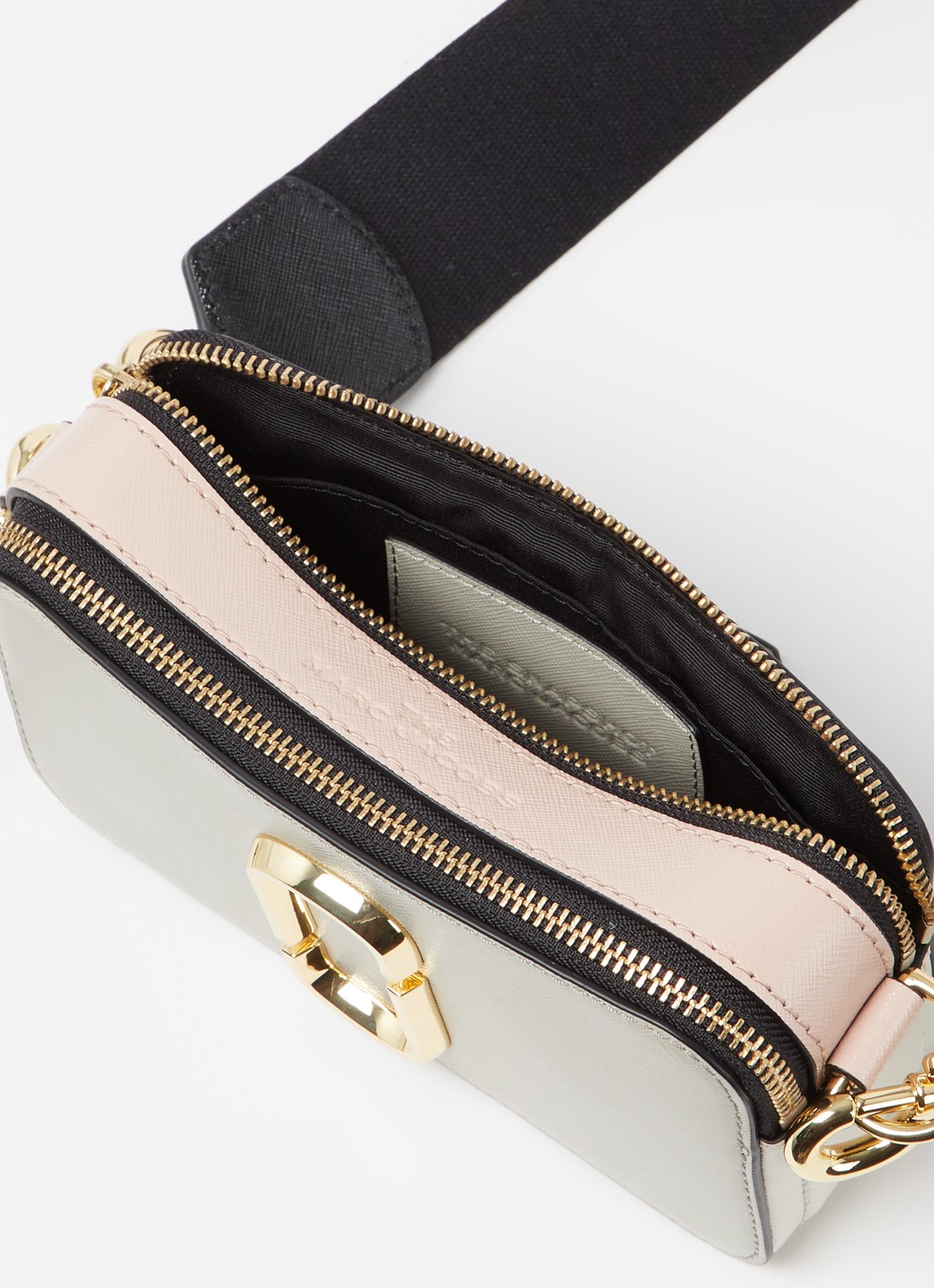 Marc Jacobs The Logo Strap Snapshot cameratas van leer - detail 2 ivoor