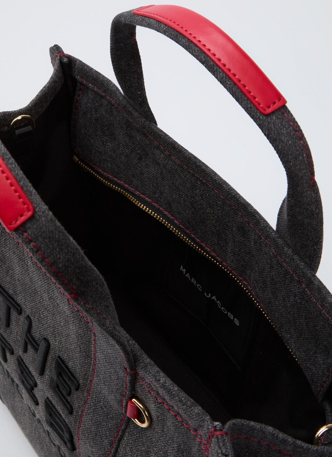 Marc Jacobs The Medium Tote handtas met logo - detail 3 antraciet