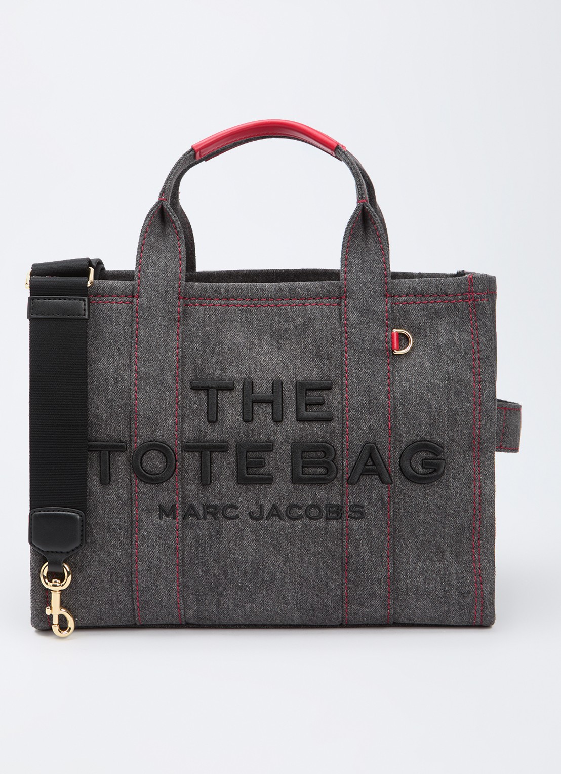 Marc Jacobs The Medium Tote handtas met logo - voorkant antraciet