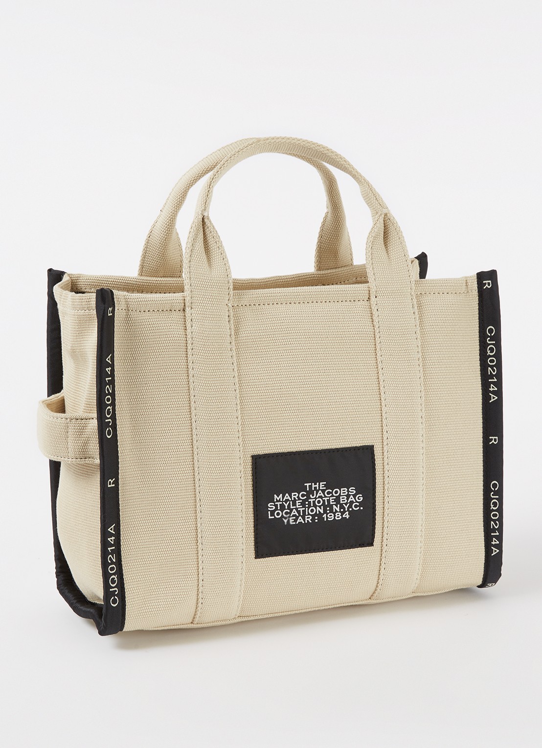 Marc Jacobs The Medium Tote handtas van canvas - achterkant 6 creme