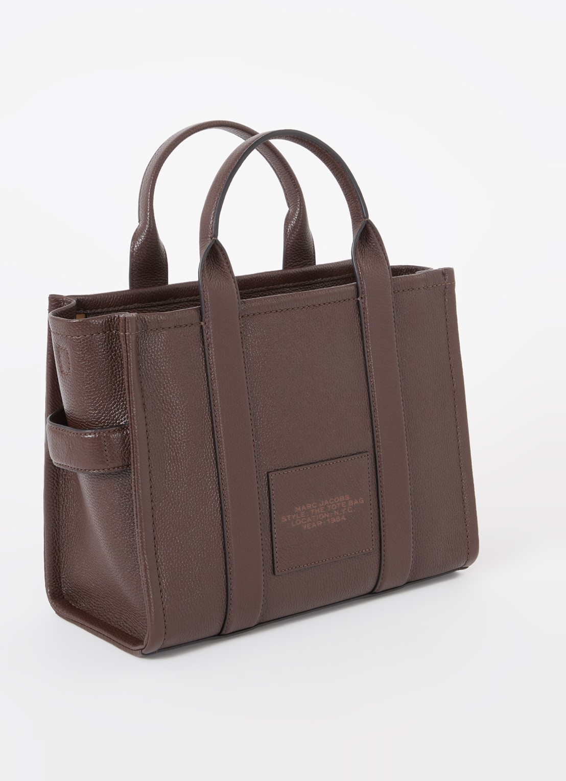 Marc Jacobs The Medium Tote handtas van leer met logo - achterkant bruin