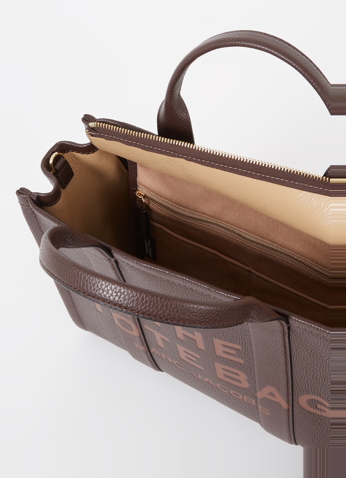 Marc Jacobs The Medium Tote handtas van leer met logo - detail 5 bruin