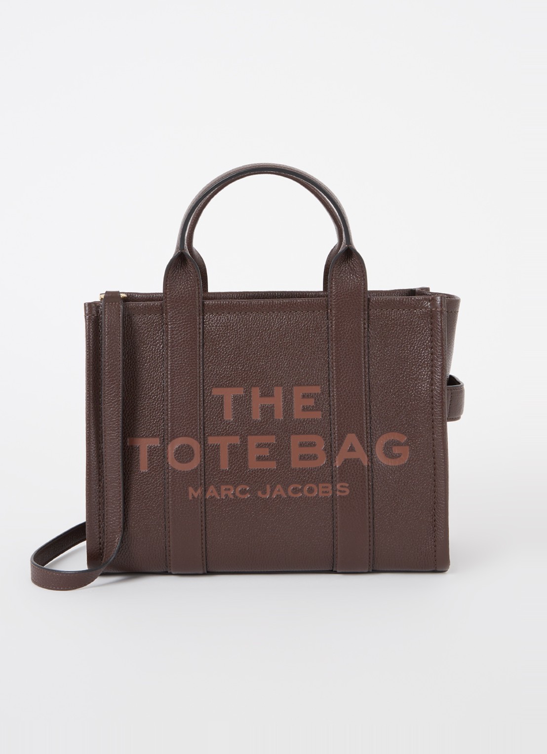 Marc Jacobs The Medium Tote handtas van leer met logo - voorkant 2 bruin