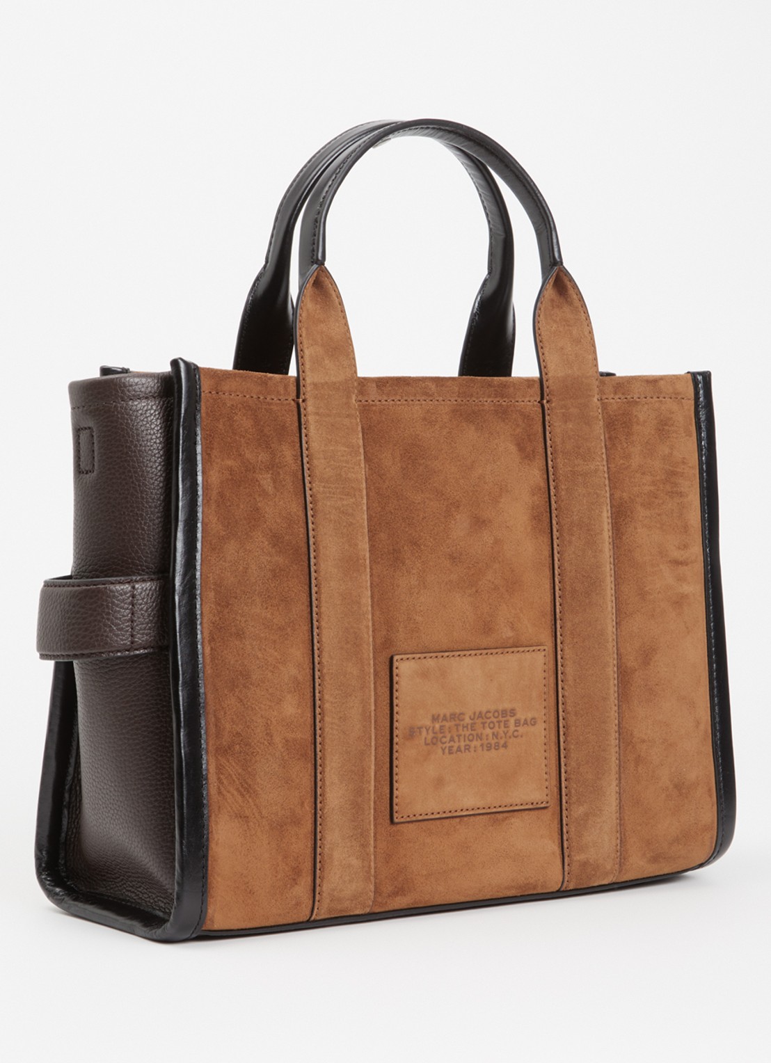 Marc Jacobs The Medium Tote handtas van suède met afneembare schouderriem - achterkant 6 cognac
