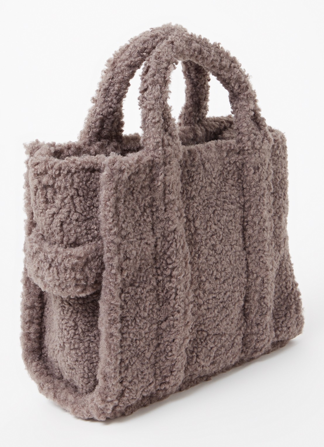 Marc Jacobs The Medium Tote handtas van teddy met logo - achterkant 7 taupe