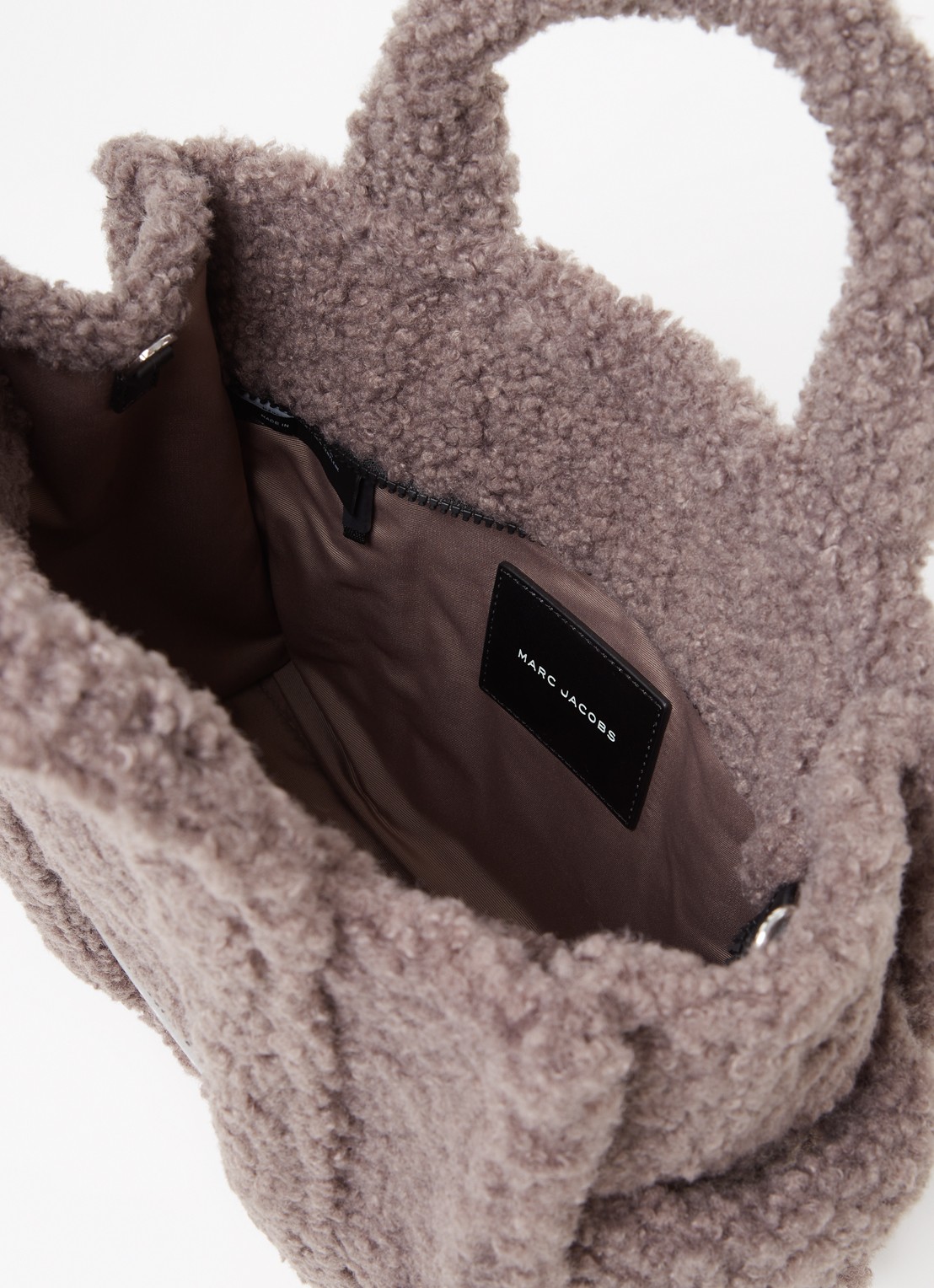 Marc Jacobs The Medium Tote handtas van teddy met logo - detail 4 taupe