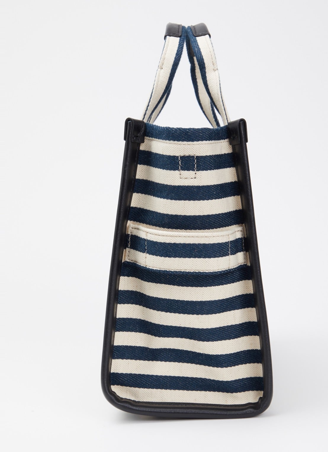 Marc Jacobs The Medium Tote schoudertas van canvas met leren details - detail 4 donkerblauw
