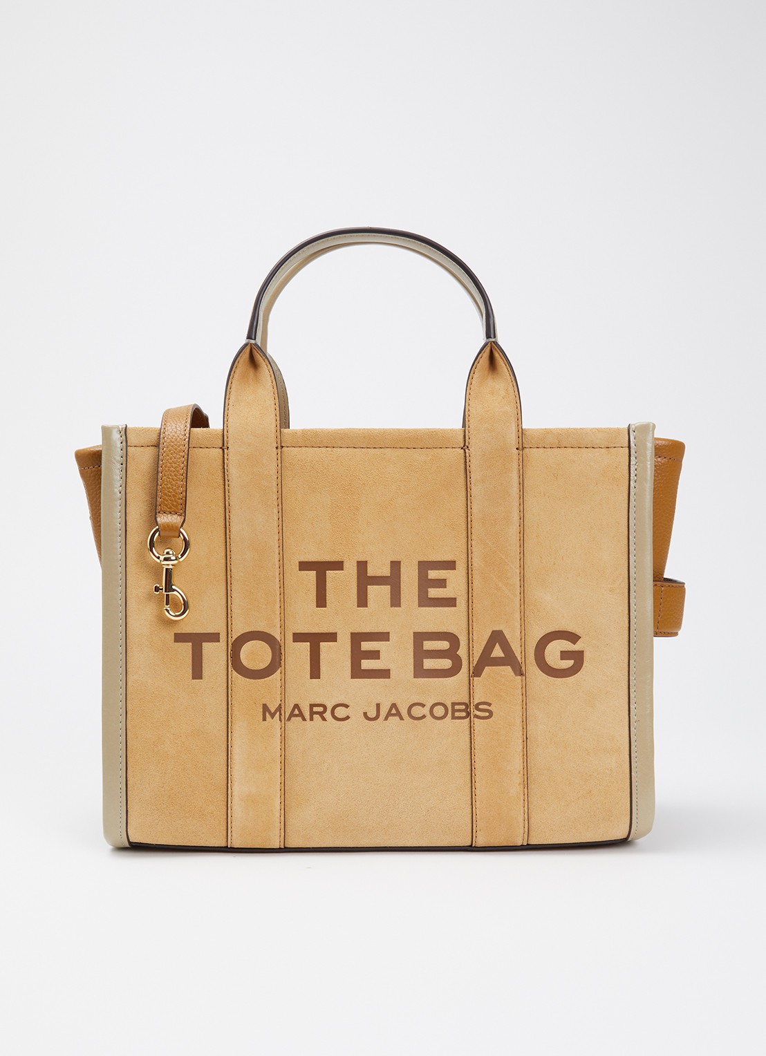 Marc Jacobs The Medium Tote schoudertas van suède met afneembare schouderriem - voorkant 5 camel