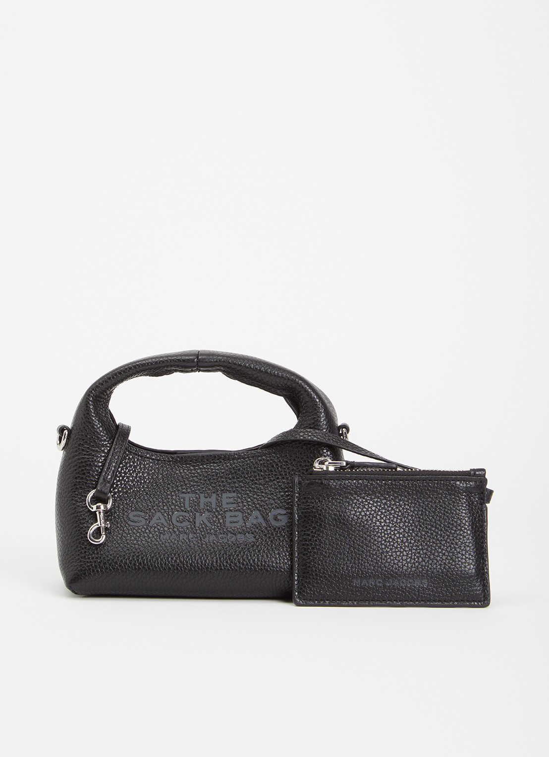 Marc Jacobs The Micro Sack handtas van leer met uitneembaar etui - voorkant 6 zwart