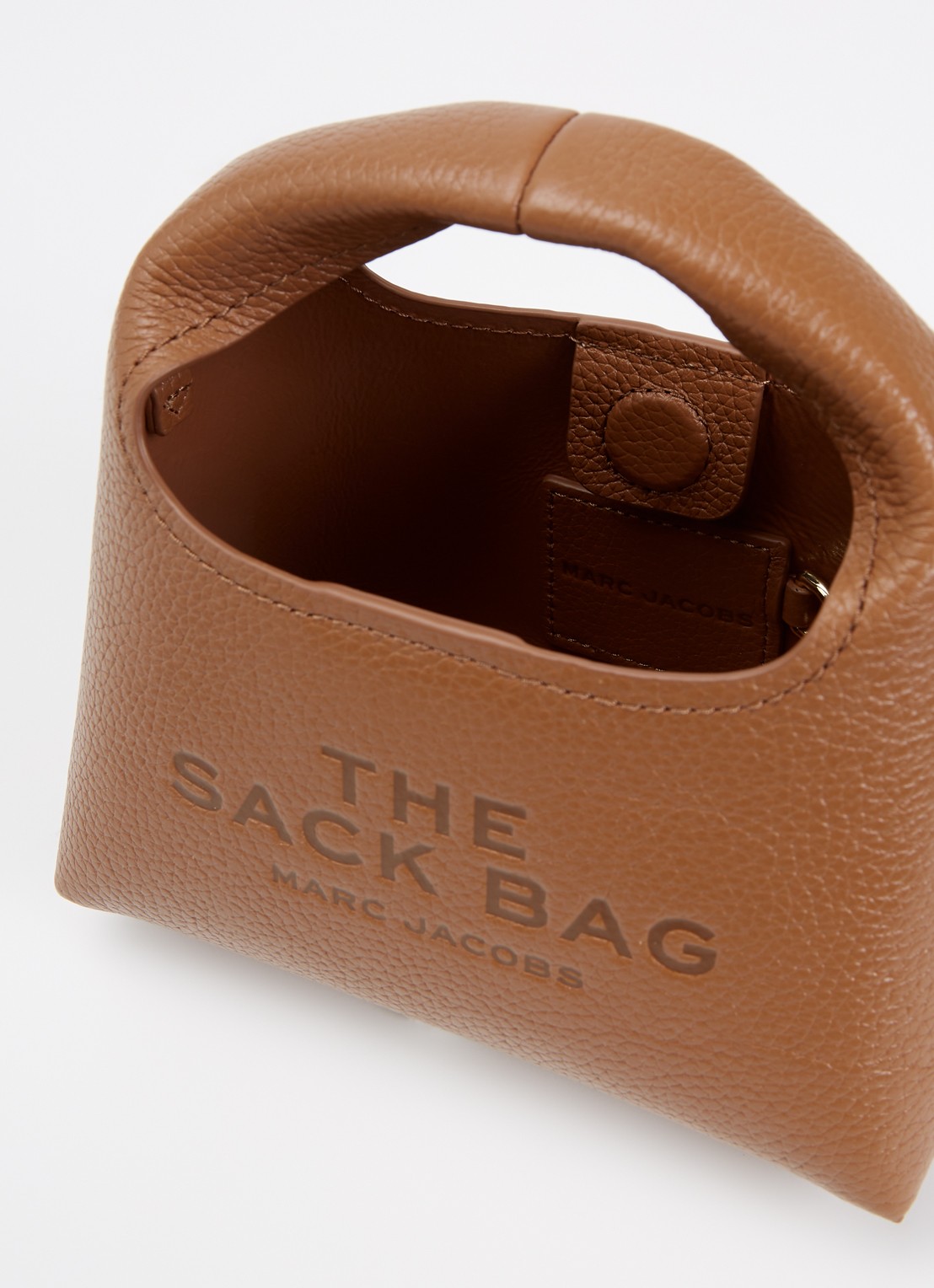 Marc Jacobs The Micro Sack handtas van leer met uitneembaar etui - detail 5 hazelnootbruin