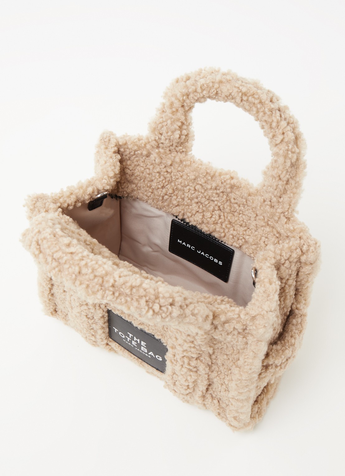 Marc Jacobs The Mini Tote handtas van teddy - detail 4 beige
