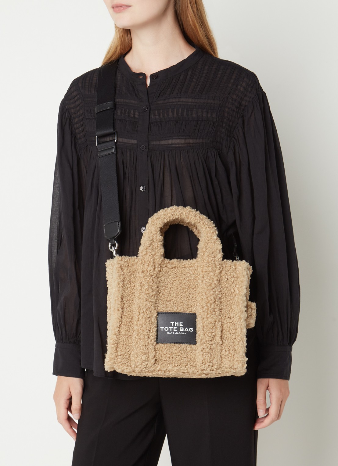 Marc Jacobs The Mini Tote handtas van teddy - voorkant 2 beige