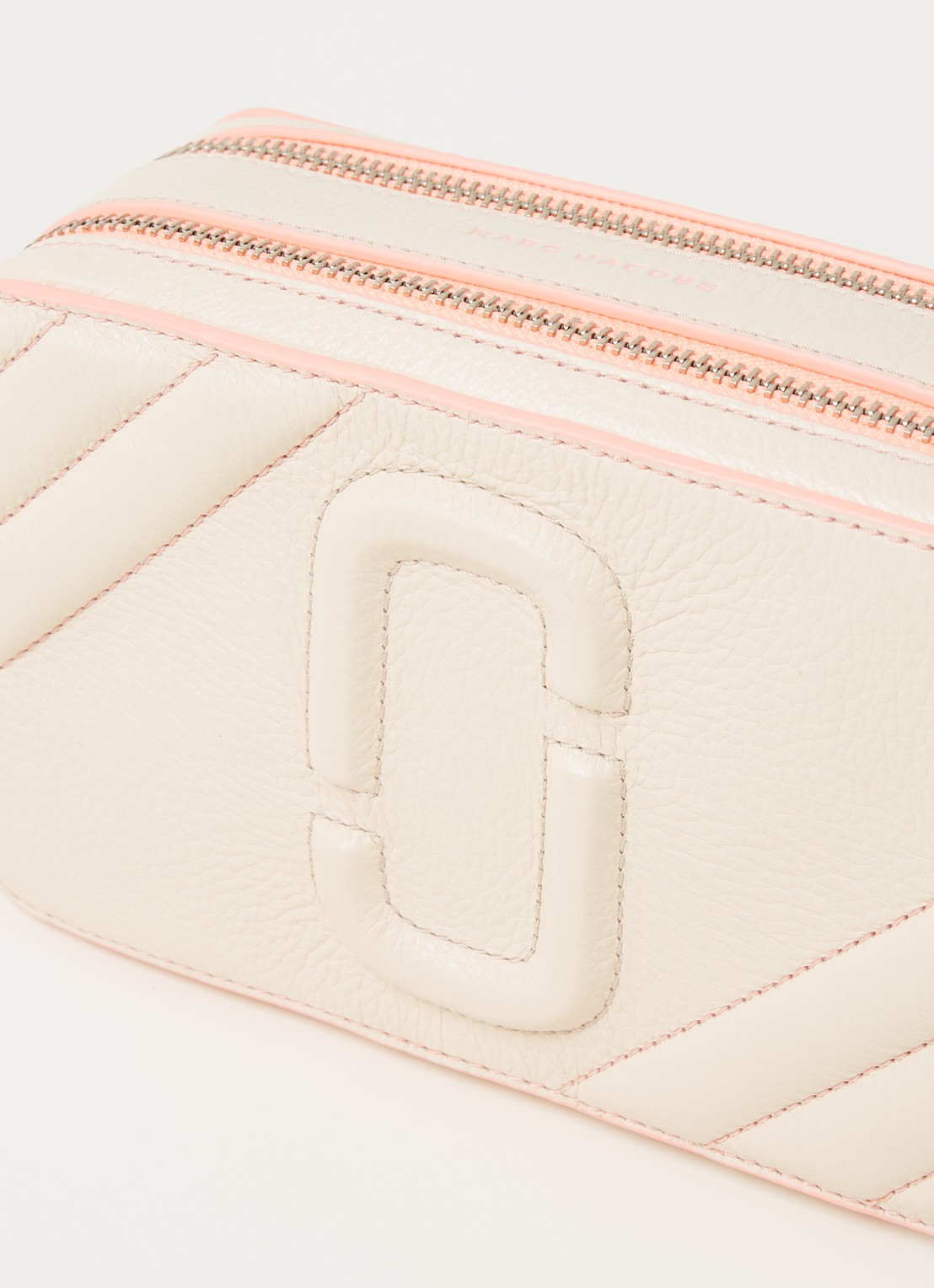 Marc Jacobs The Moto Shot crossbodytas van leer - detail 6 creme