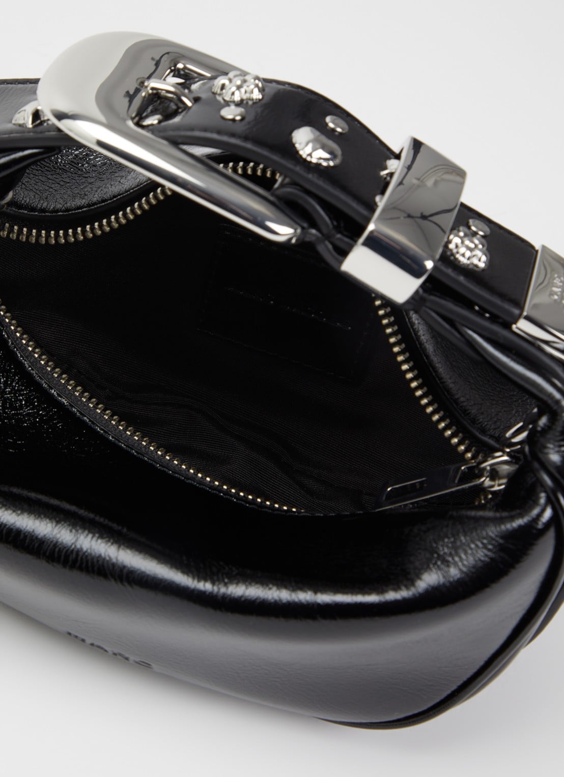 Marc Jacobs The Party handtas van lamsleer met lakfinish en studs - detail 2 zwart