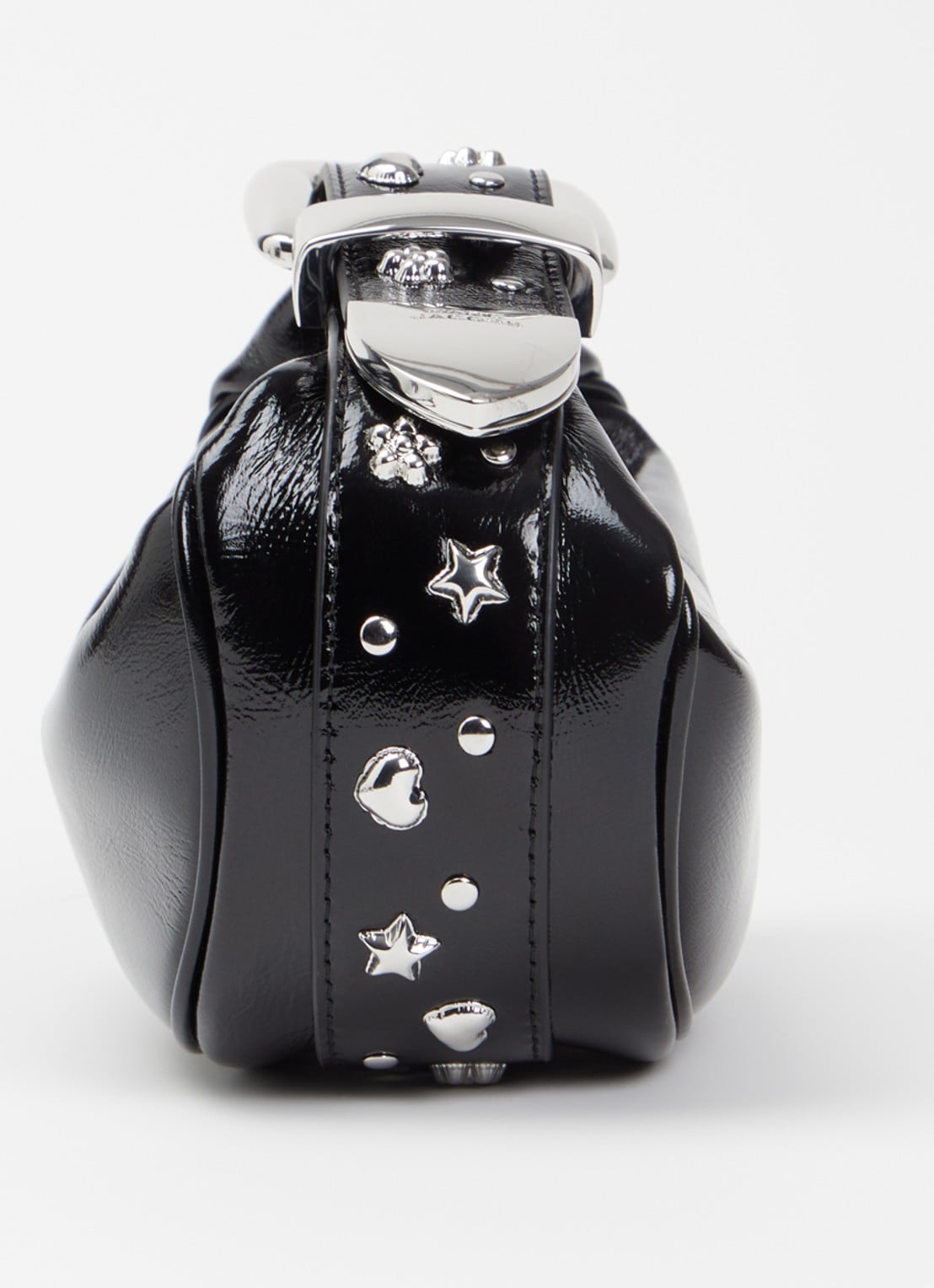 Marc Jacobs The Party handtas van lamsleer met lakfinish en studs - detail 3 zwart
