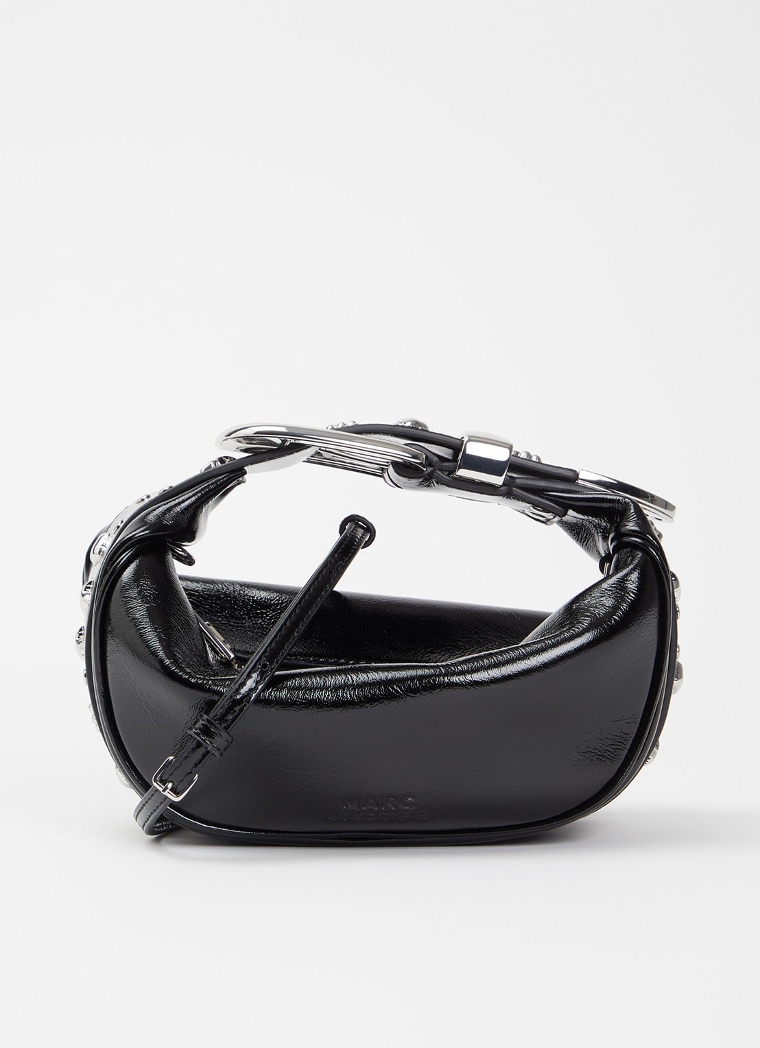 Marc Jacobs The Party handtas van lamsleer met lakfinish en studs - voorkant zwart