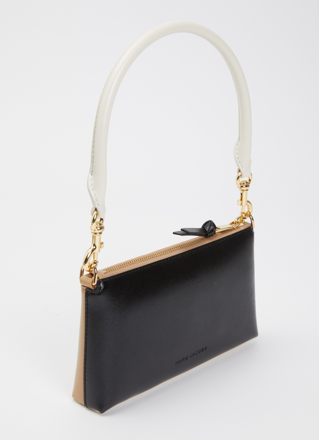 Marc Jacobs The Pochette schoudertas van leer met logo - achterkant 4 camel