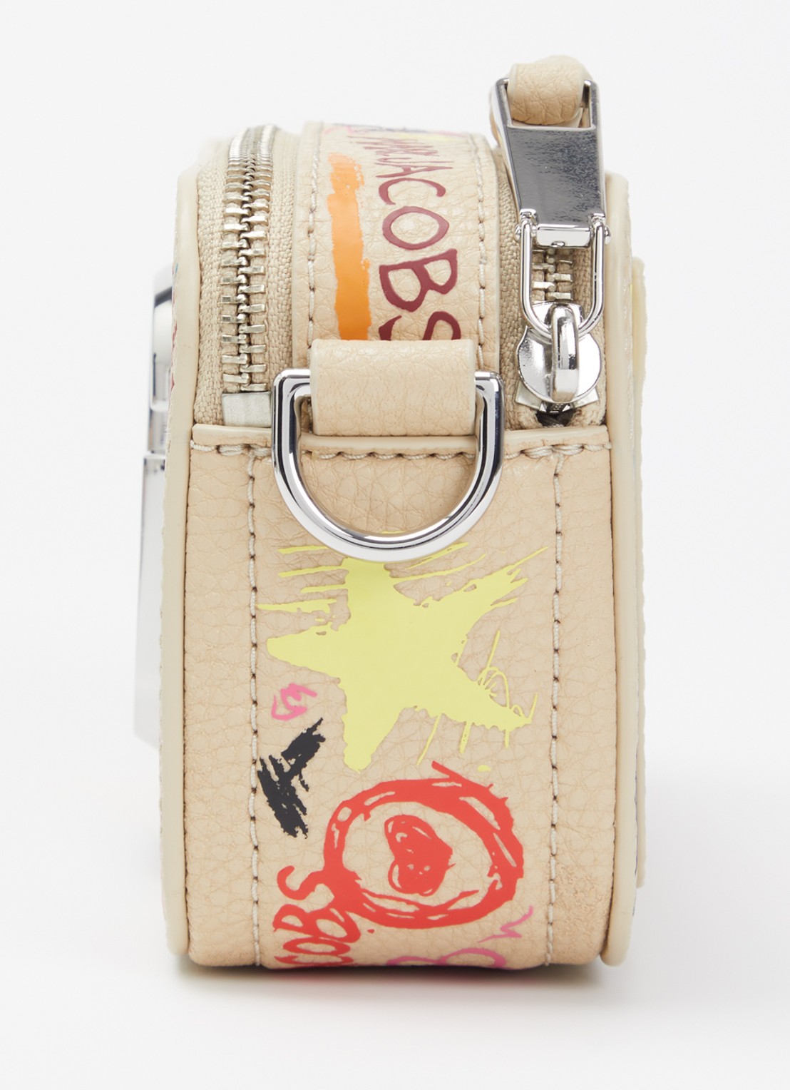 Marc Jacobs The Punk Scribble Snapshot crossbodytas van leer - detail 3 khaki