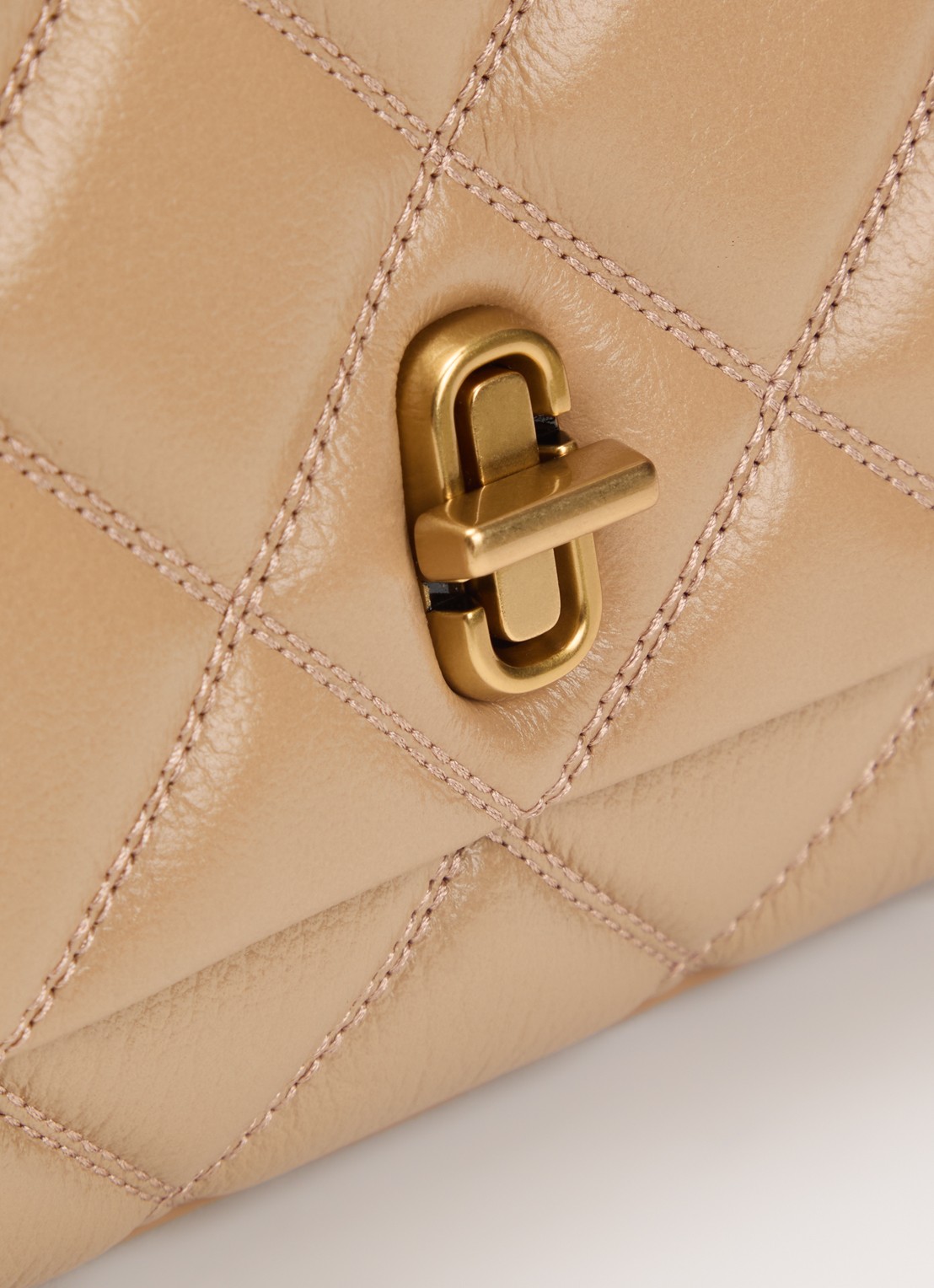 Marc Jacobs The Slim dual schoudertas van leer  - detail 5 camel