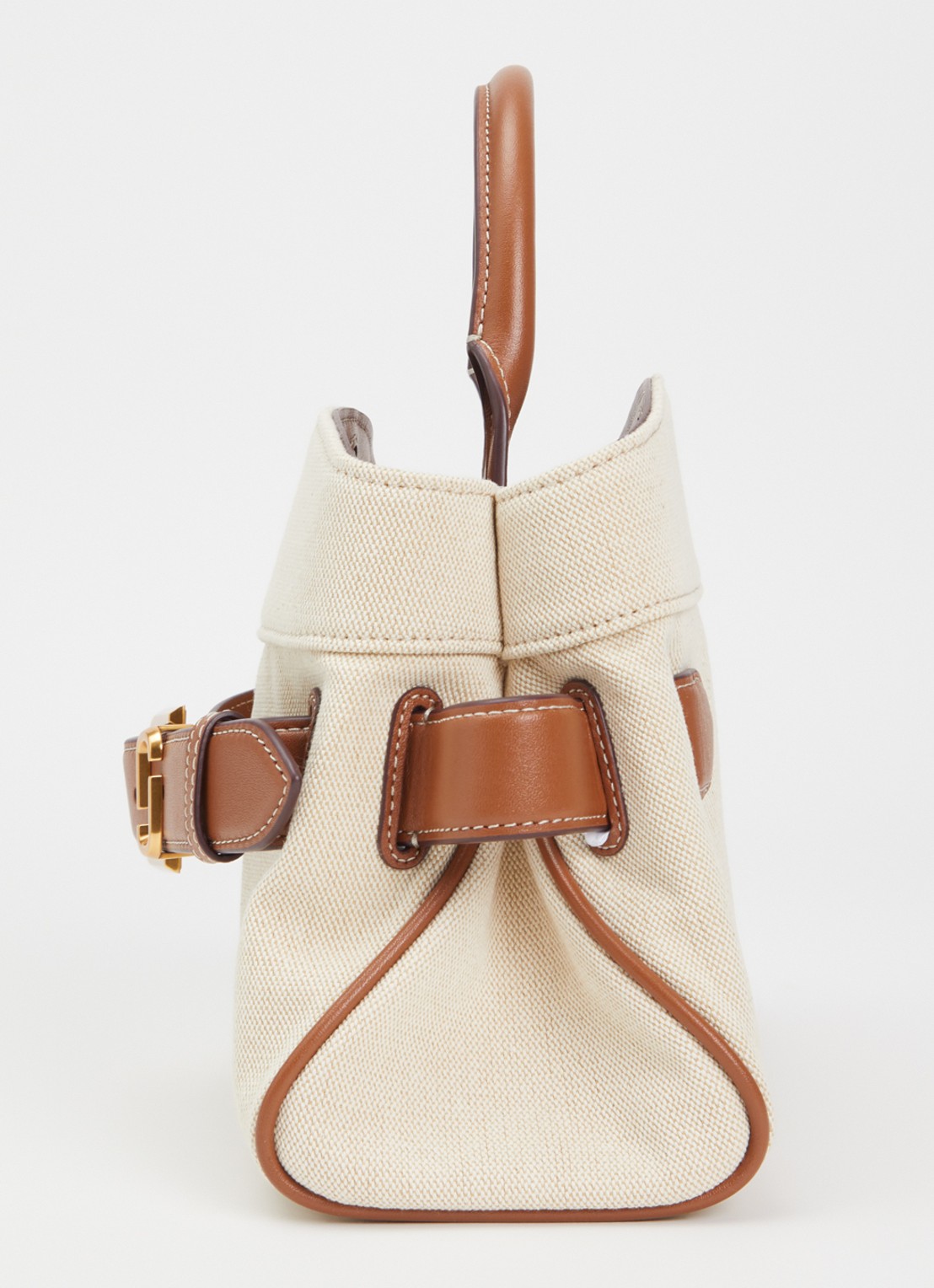 Marc Jacobs The Small Dakota Satchel handtas van canvas met leren details - detail 4 beige