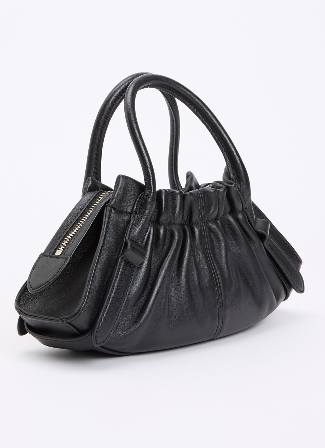 Marc Jacobs The Small Satchel handtas van lamsleer met afneembare schouderriem - achterkant zwart