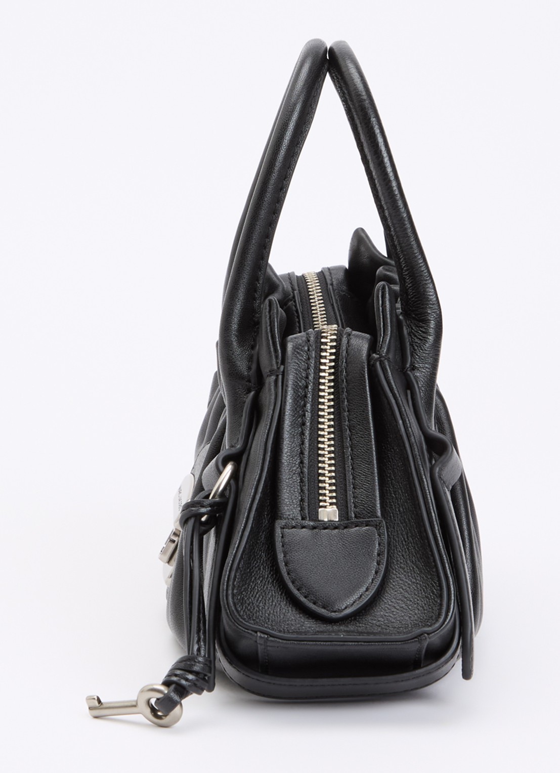 Marc Jacobs The Small Satchel handtas van lamsleer met afneembare schouderriem - detail 3 zwart
