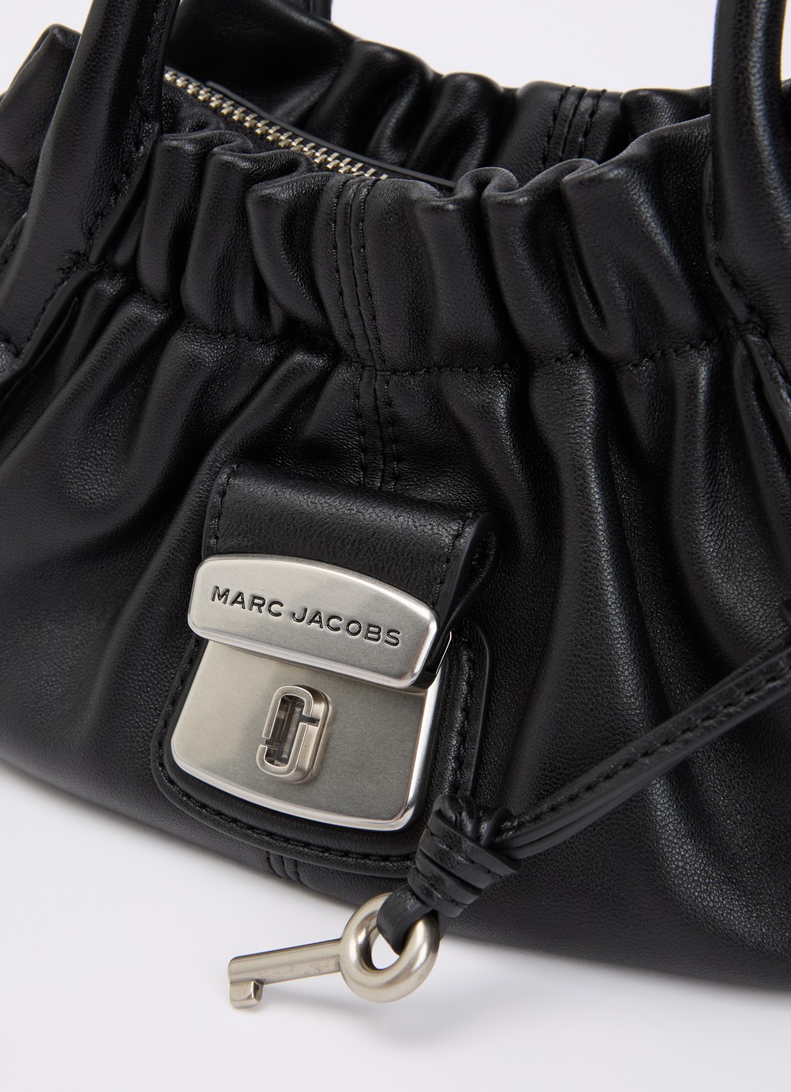 Marc Jacobs The Small Satchel handtas van lamsleer met afneembare schouderriem - detail 4 zwart